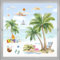 wondever Fenstersticker Sommer Palme Baum Tropische Fenster Aufkleber Sonne Strand Meereswelle Fensterbilder Fensteraufkleber Anti-Kollision Doppelseitig Glasaufkleber Sommer Glas Deko