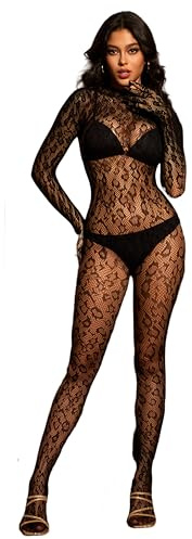 CZSABXY Women's One Piece Fishnet Bodysuit Mesh Bodystocking Sexy Exotic Lingerie Teddy Lingerie Nightwear