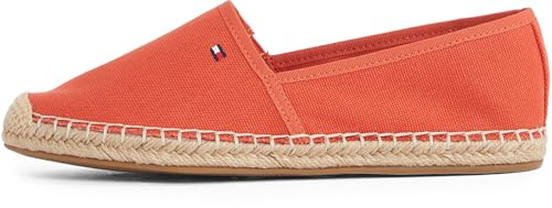 Tommy Hilfiger Women’s Flag Canvas Espadrilles with Logo, Orange (Rustic Clay), 5