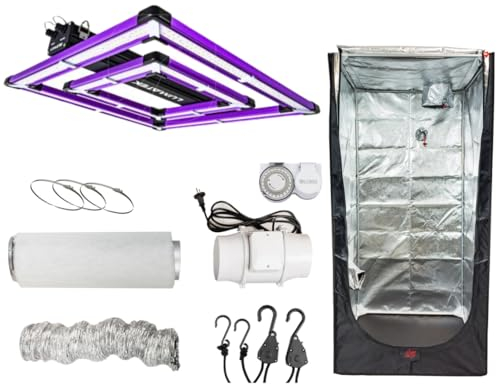 Grow-Box komplett set, LED Lumatek 200 watt, odlingsset, odlingstält, växtskåp, odlingstält, inomhusodling