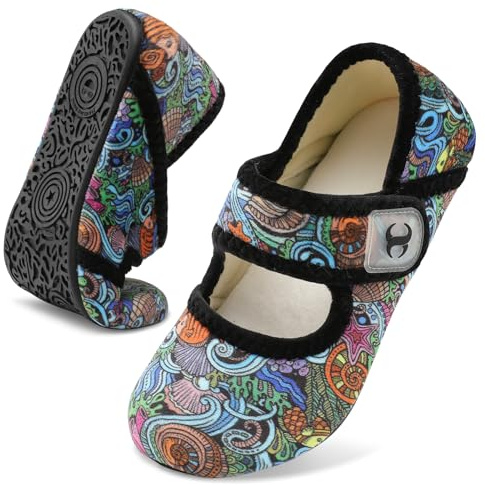 Scurtain Women's Comfortable Indoor/Outdoor House Slippers - Washable, Wide, Diabetic Orthotic, Summer & Winter Slippers