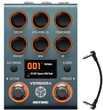 HOTONE Hardware Convolution Reverb-pedal med omedelbar infraröd laddning, dubbelmotordesign, infraröd kloning och 120 integrerade impulsresponser Verbera NC-200