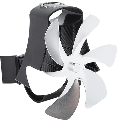 Fabater Ventilatore per Stufa una Legna, Ventilatore per Camino a Tubo, Supporta un Parete con Magnete in Lega di Aluminio un 6 Pallido per la Casa (SILVER)