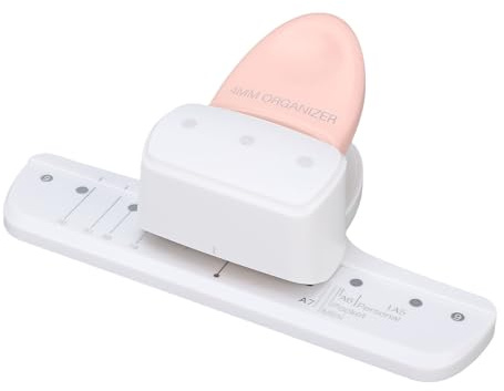 ZASCHMOY Perforadora de 3 Agujeros, Cuadernos de Hojas Sueltas de 4mm de Diámetro, Perforadora para álbumes de Recortes, Compatible con Bolsillo A5, A6, A7, A8 y Mini, Color Rosa