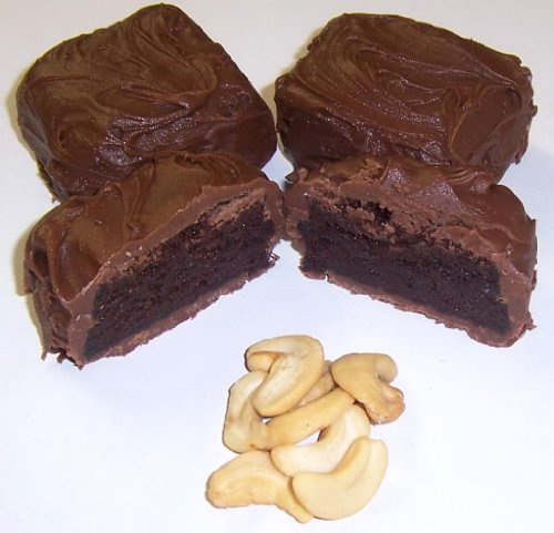 Scott's Cakes Milk Chocolate Covered Brownie Bites with Cashews in a 1 Pound White Bakery Box