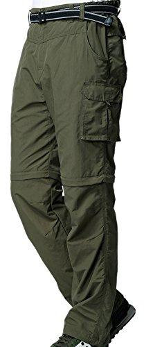Jessie Kidden Pantalones cargo convertibles de secado rápido para hombre, ligeros, con cremallera, para pesca, viajes, safari, senderismo, Ejercito Verde, 42