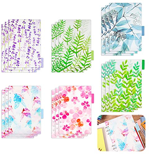 18 Pcs A5 Index Seite Trennblätter - Registerkarte Karteikarten Notizbuch PVC für Planner Notebook Loseblattbinder