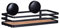 WENKO Static-Loc® Plus Wandablage Mod. Alba, Badezimmerablage aus lackiertem Stahl & Bambus, Befestigen ohne Bohren, sicherer Halt durch statische Haftung, 26,5 x 12,5 x 11 cm, Schwarz/Natur
