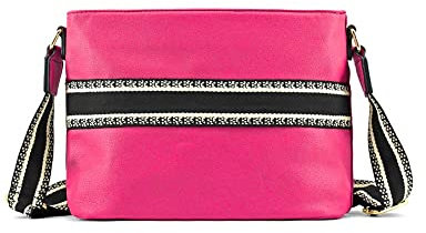 MODELISA - Bolso Bandolera Hombro Ajustable Estilo Casual Cremallera Mujer (Fucsia)