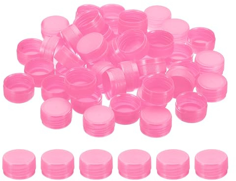 PATIKIL Tappi di Bottiglia Plastica da 1.2 Pollici per Artigianato, 100Pz Tappi a Vite Riutilizzabili per Bottiglie Vuote per Decorazioni Fai da Te, Rosa