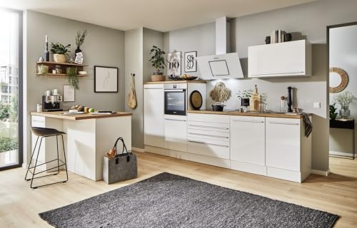 respekta Küche Inselküche Küchenzeile Weiß Gabriel 320 cm