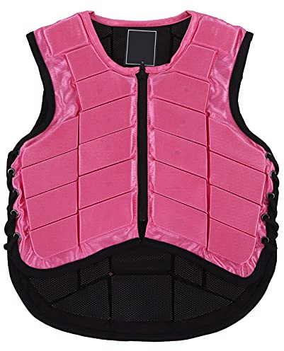 NOENNULL Kinder-Reitweste, Schaumstoffpolsterung, Sicherheitspferd, Schutzausrüstung, Körperschutz, Rosa (CL)