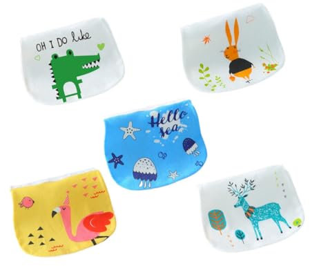 TOYANDONA 5stücke Teiliges Absorptions-Handtuch Lagiger Baumwolle Mit Niedlichen Tiermotiven Atmungsaktiv Saugfähig Geeignet Für Neugeborene Und Outdoor-Einsatz