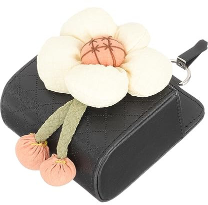 OUNONA Boîte De Rangement De Voiture Scellant Tronc Trousse Poubelle Remplisseur Réutilisable Couvercle Vide Filet Évent Voitures Porte-Monnaie pour Voiture Beige Cuir