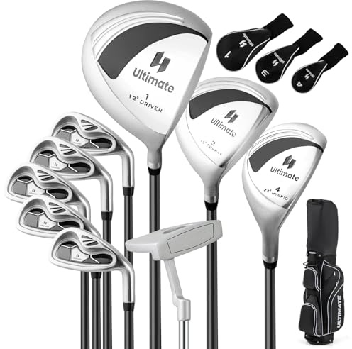 GOPLUS 10er Golfschläger Set für Frauen, Golfschlägersätze inkl. 460cc 1# Alloy Driver, 3# Fairway Wood, 4# Hybrid, 6-9# Eisen, 1 Putter & Standtasche, 3 Wälder mit Kopfbedeckungen (Schwarz)