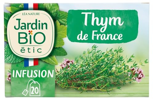 JARDIN BIO ETIC – Infusion Bien-Être au Thym Bio, Saveur Naturelle et Apaisante (20 Sachets) - Le Lot De 3
