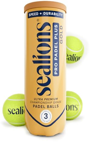 Sea Lions Pro Padel Championship Padel Balls - Durable High Performance for Match & Training - Tube of 3 Pressurised Balls - Built to International Federation Standards
