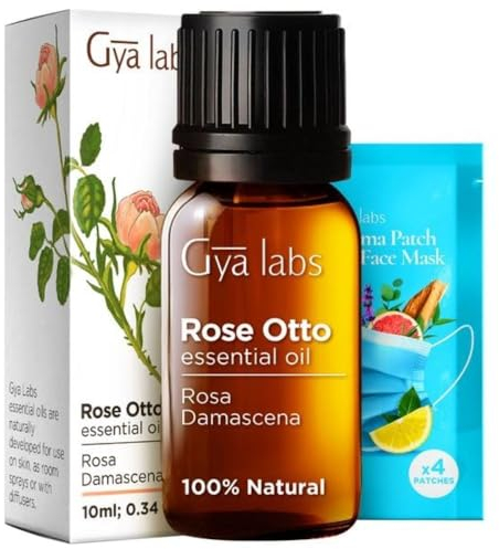Gya Labs Ätherische Rosenöle für die Haut und Aromatherapie - 100% Reines Natürliches Rosenöl für Diffusor, Haut, Gesicht, und Haare (10 ml)