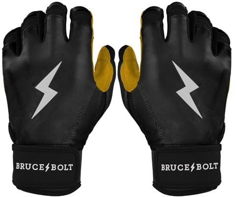 BRUCE BOLT Original Series Short Cuff Batting Gloves - Classic Edition - Solid Black - Youth Medium