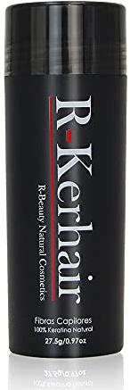 R-Kerhair Fibras Capilares Densificadoras de Keratina 100% Natural - Aplicador y Fijador Opcionales (Negro)