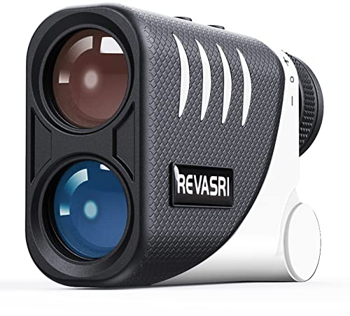 REVASRI Golf-Entfernungsmesser 1500m Reichweite, ±0,5m Genauigkeit, Scan-Modus, 6,5-Fach Zoom, CR2 inkl., Neigungswinkel EIN-/ausschaltbar, vibrierendes Flaggen-Lock, IP54.