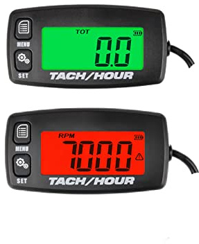 2 artiklar-HonorMeet Digital LCD-timmätare varvräknare,RPM-inspelning och kalibrering,2 bakgrundsbelysningsdisplay,utbytbart batteri för gasmotordriven gräsklippargenerator motorsåg motorcykel ATV.