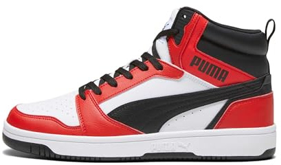 PUMA Rebound V6, Scarpe da ginnastica Unisex - Adulto, White Black For All Time Red, 46 EU