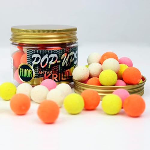 Fluor Pop ups Gama Gold Pro Elite Baits | Cebos Pesca Carpa | Artificial Baits Carp (Antartic Krill, 14/15mm)