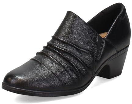 Clarks Escarpins Emily 2 Cove pour Femme, Cuir Noir, 43 EU
