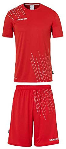 uhlsport Jungen Score 26 Fußball Trikot-Set - Fußball-Set Bestehend Aus Trainings-Shirt Und Trainings-Hose, Rot/Weiß, 152 EU