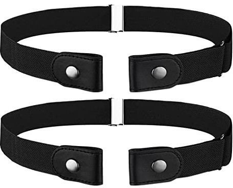 2 Pezzi Cintura Elastica Senza Fibbia,Cintura Elastica Invisibile, Unisex,Cintura Senza Fibbia Regolabile Sgancio Rapido,Senza Restrizioni per Jeans Vestito Pantaloni Gonne