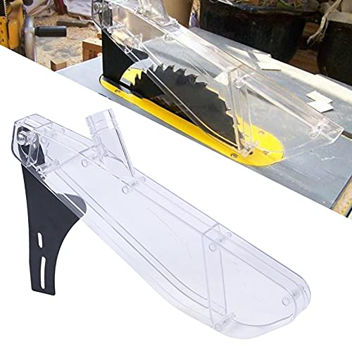 Bordscirkelsåg skyddskåpa, träbearbetningsskål säkerhet stativ för 30 cm bordssåg och andra sågar träbearbetning säkerhetsskål, klart plastskydd med utmatningsmätare