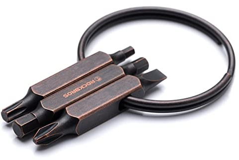 ROCKBROS Road to Sky Kit Riparazione 6 in 1 Bici, Portachiavi Attrezzi Portatile, Stumento di Riparazione Multifunzionale, Multitool Leggero per Ciclismo