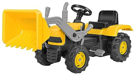 Dolu 41314 - Trattore a pedali per bambini Giallo con escavatore funzionante 113 x 53 x 45 cm- Globo Giocattoli