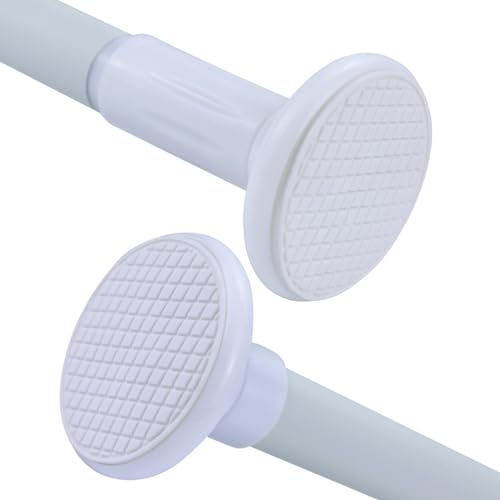 Bazasa 1Stück Teleskopstange Weiß Duschvorhangstange ohne Bohren 70-120cm Ausziehrbare Gardinenstange zum Einkelmmen Curtain Rod No Drill für Fenster, Badezimmer, Kleiderschrank, Schränke,