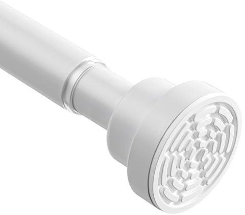 WEIXINHAI Shower Curtain Pole,Extendable Curtain Poles 79-160 Cm,Shower Poles Extendable No Drill,Shower Curtain Rail Non-Slip,White Shower Pole For Kitchen,Bathroom,Bedroom,Diameter:22 Mm