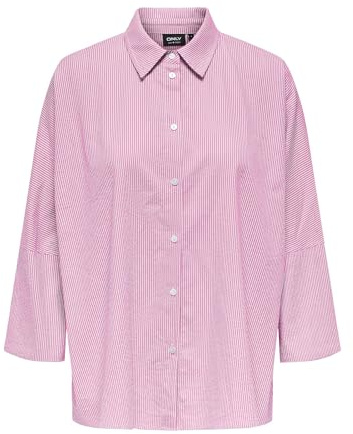 ONLY Damen Onlaugusta Shirt WVN Trendiger Hemdkragen Mit Knopfverschluss, Bonbon, Small