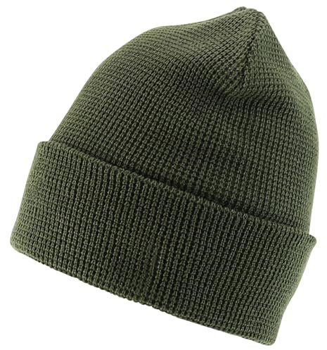 Armycrew XXL Oversized Waffle Knit Pattern Winter Long Beanie - Olive