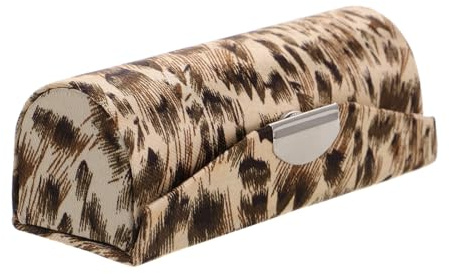 FOMIYES Leopard Print Lipstick Holder Mirror Small Satin Cosmetic Storage Case Lightweight Lip Balm Organizer for Purse and Handbag Travel for Women Girls