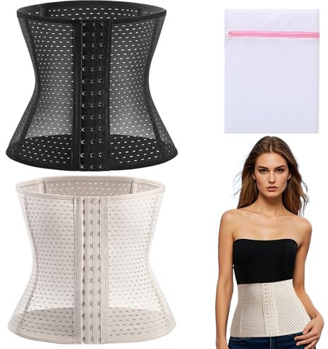 KASURE 2-teiliges Set Waist Trainer Damen, Bauchdeckenstraffung Korsett Damen, Bauchgurt nach Geburt für eine schlankere Taille und einen schlankeren Bauch (M-Code)
