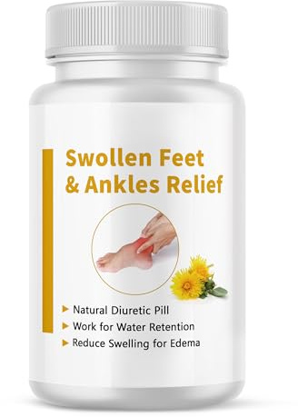 SHUNNIUB Swollen Feet and Ankles Relief for Edema, Water Retention, Reduce Swelling Legs, Natural Diuretic Pill for Leg and Foot Comfort, 60 Capsules