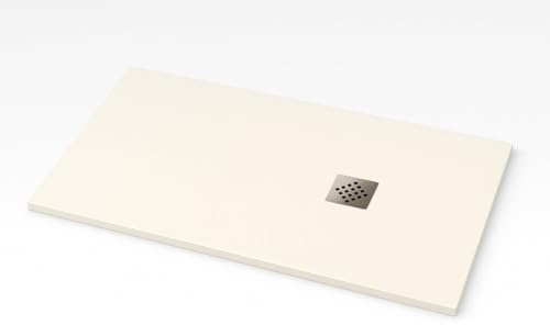 Plato de ducha Ardesia extraplano 60X60 cm color Blanco roto RAL 9001 rejilla Blanco roto