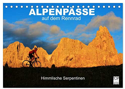 Alpenpässe auf dem Rennrad Himmlische Serpentinen (Tischkalender 2026 DIN A5 quer), CALVENDO Monatskalender: 12 faszinierende Radsportmotive in den Alpen (CALVENDO Sport)