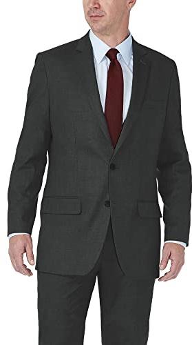 J.M. Haggar mens Sharkskin Premium Tailored- Fit Stretch Separate Coat Business Suit Jacket, Black, 44 US