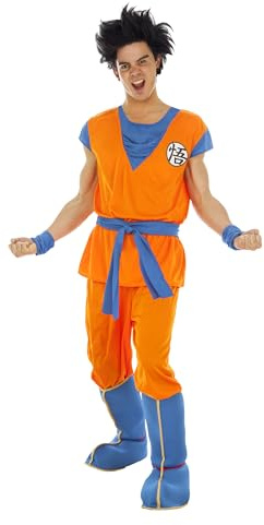 Chaks Adult Goku Saiyan Dragon Ball Z Costume – 7-Piece Anime Cosplay Fancy Dress Outfit (Size M) | Includes Jacket, Trousers, Belt, Wristbands & Shoe Covers – Halloween & Parties