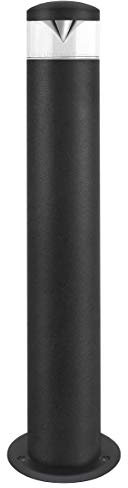 Long Life Lamp Company Modern LED Bollard Outdoor Garden Post Light Stainless Steel Black Finish Pathway Luminare ZLC303K with 4w GU10 CW