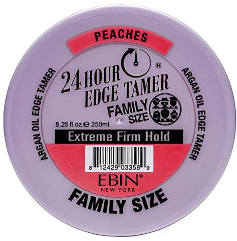 24 Hour Argan Oil Edge Tamer Refresh – Extreme Firm Hold 250ml Peaches – No Flaking, No Residue, Sweet & Pleasant Scent, Shine and Smooth with Argan Oil & Castor Oil