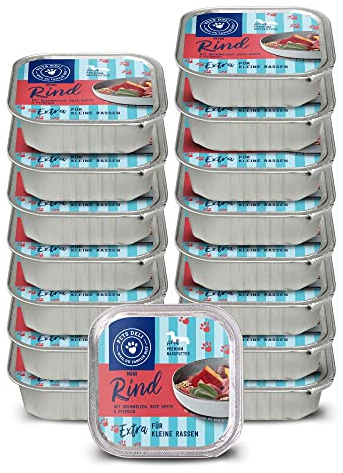 Pets Deli Mini Hunde Nassfutter Rind & Buchweizen für kleine, wählerische Rassen, leicht verdaulich, getreidefrei, ohne Zucker, 16x100 g, Premium Qualität