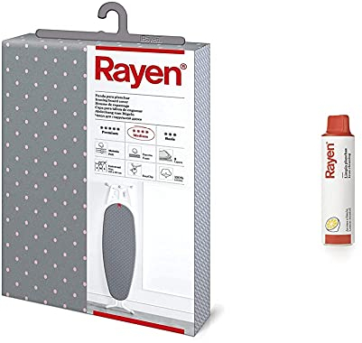 Rayen Funda para Tabla de Planchar Universal con Sistema EasyClip, 3 Capas, 130x47 cm + Limpia planchas | Elimina la Suciedad | con Aroma a limón | Fácil de Usar 6163.01, Cera, Transparente