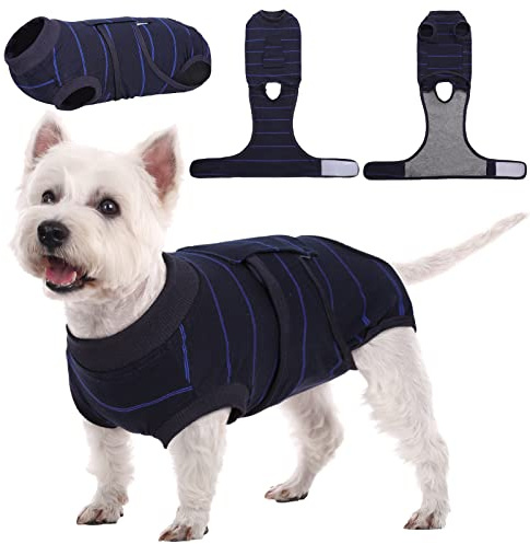 Kuoser Traje de Recuperación para Perros Después de la Cirugía, Camisa Postoperatoria para Mascotas, Protector de Heridas Abdominales para Perros, Traje Quirúrgico Médico para Cachorros, XS-XXL